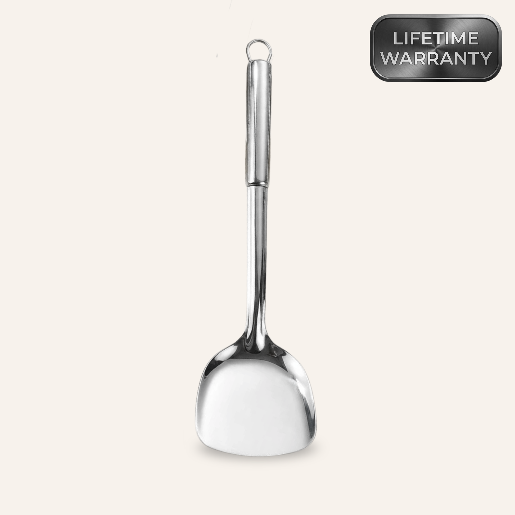 Spatula with a flexible edge and ergonomic handle, designed for flipping, lifting, and serving food while protecting cookware surfaces.