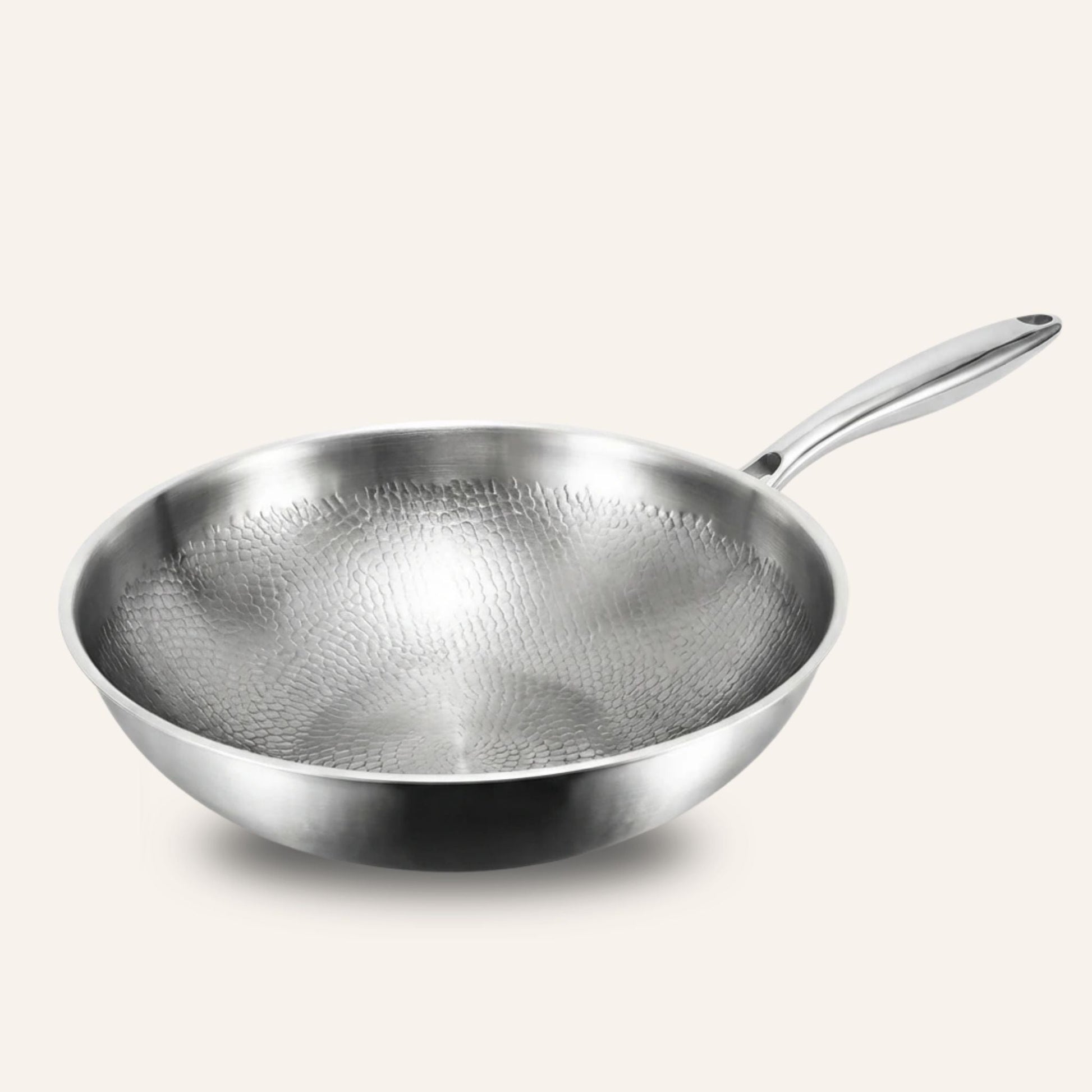 Wok and deep pan cooking set with a flat-bottom wok and deep-sided pan, suitable for stir-frying, braising, sautéing, and everyday cooking.